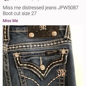 Miss Me Distressed Blue Jeans